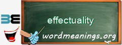 WordMeaning blackboard for effectuality